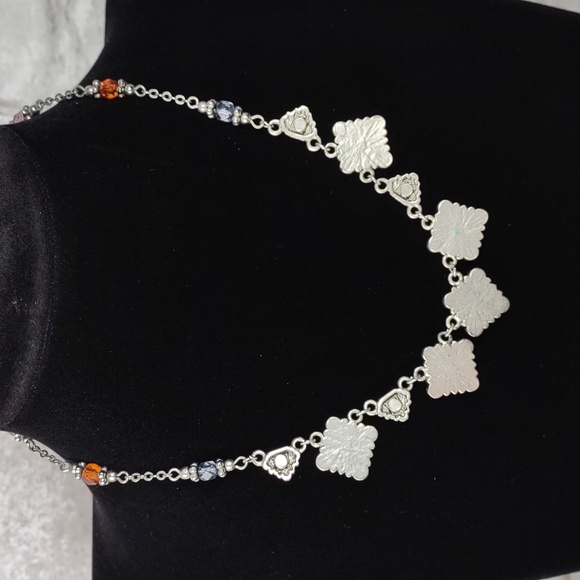 Multi Color Crystal Necklace/Clip-on Earrings Set - Picture 5 of 11